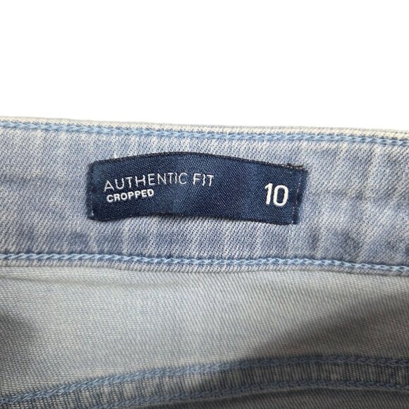 J Jill Authentic Fit Cropped Jeans Womens 10 Cuffed Mid Rise Light Wash - Picture 8 of 9